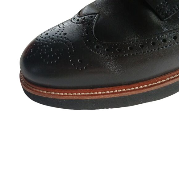 Men's Samuel Hubbard Oxford Shoes Tipping Point Leather with Broguing Black 9 - Picture 9 of 10